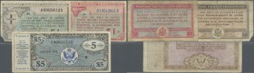 United States of America. Set with 3 Banknotes Military Payment Certificates 1 Dollar Series 461 in well worn condition with missing part at lower lef...