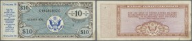 United States of America. Military Payment Certificate 10 Dollars Series 472 P. M21, used with folds, light stain at lower right corner, no holes or t...