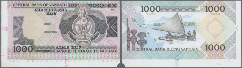 Vanuatu. 1000 Vatu ND Proof print P. 3p with sheet border pieces in condition: a...