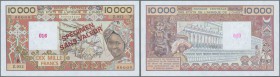 West African States / West-Afrikanische Staaten. 10.000 Francs ND(1977-92) SPECIMEN with letter ”B” for Benin, P.209Bs in UNC condition