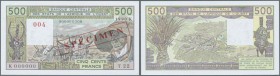 West African States / West-Afrikanische Staaten. 500 Francs 1990 SPECIMEN with letter ”K” for Senegal, P.706Ks in UNC condition