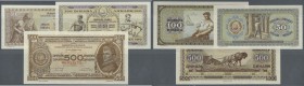 Yugoslavia / Jugoslavien. Set with 3 Banknotes series 1946 containing 50, 100 and 500 Dinara, P.64b, 65c and 66b in excellent condition with only a fe...