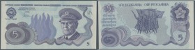 Yugoslavia / Jugoslavien. 5 Dinars ND(1978) not issued banknote, first time seen in blue color, unique as PMG graded in great condition: PMG 64 CHOICE...