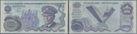 Yugoslavia / Jugoslavien. 1000 Dinars ND(1978) not issued banknote, first time seen in blue color, unique as PMG graded in great condition: PMG 65 GEM...