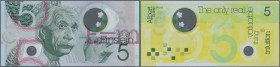 Testbanknoten. POLYMER Test Note produced by DE LA RUE CURRENCY on ”Flexycoin” polymer substrate, portrait Einstein, intaglio printed with several sec...