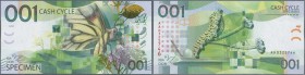 Testbanknoten. Test Note KBA GIORI ”001 Cash Cycle” intaglio printed on real banknote paper with lots of security features such as SPARK by Sicpa at u...