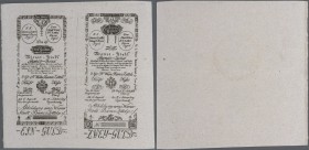 Austria / Österreich. Uncut pair of 1 and 2 Gulden Formular 1800 WienerStadt-Banco Zettel, P.A29 Formular and A30 Formular with slightly stained paper...