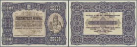 Hungary / Ungarn. Penzügyminiszterium, 25.000 Korona 1922 MINTA (Specimen), P.69s, tiny dint at upper left corner, small taped tear at upper margin, o...