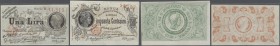 Italy / Italien. Set of 2 notes Banca Dell'Associazione Mutua Romana 50 Centisimi and 1 Lire ND P. NL, both notes in XF+ to aUNC. (2 pcs)