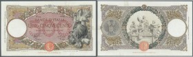 Italy / Italien. 500 Lire 1935 P. 51c, several light folds in paper, pressed, minor border tears which are fixed with small parts of tape on back, sti...