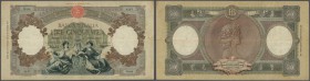 Italy / Italien. 5000 Lire 1953 P. 85c, used with several folds in paper, center hole, 1cm border tear at right, not washed or pressed, still nice col...