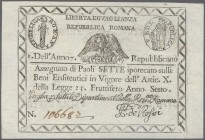 Italy / Italien. 7 Paoli ND(1798) P. S537, horizontal and veritcal fold, no holes or tears, still strong original paper, condition: VF+.