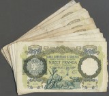 Albania / Albanien. Set of 34 banknotes 20 Franga 1945 P. 13, all with black overprint / provisional issue, all in similar used condition from G to F-...
