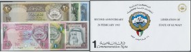 Kuwait. Set of 39 banknotes containing 1 Dinar P. 8, 5x 1/4 Dinar P. 11, 3x 1/2 Dinar P. 12, 4x 1 Dinar P. 13, 5x 5 Dinars P. 14, 7x 10 Dinars P. 15, ...