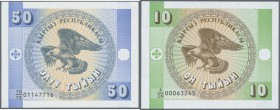 Kyrgyzstan / Kirgisistan. 1993/2009 (ca.), ex Pick 1-29, quantity lot with 373 Banknotes in good to mixed quality, sorted and classified by Pick catal...