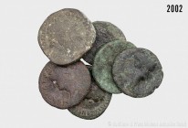 Römische Kaiserzeit, Konv. von 7 Bronzemünzen, bestehend aus: Augustus (27 v. Chr.-14 n. Chr.), As, 7 v. Chr., Münzmeister M. Salvius Otho. 7,32 g; 26...