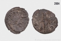 Römische Kaiserzeit, Victorinus (269-271), Antoninian, Trier. IMP C VICTORINVS P F AVG, gepanzerte Büste mit Strahlenkrone nach rechts. Rs. SALVS AVG,...