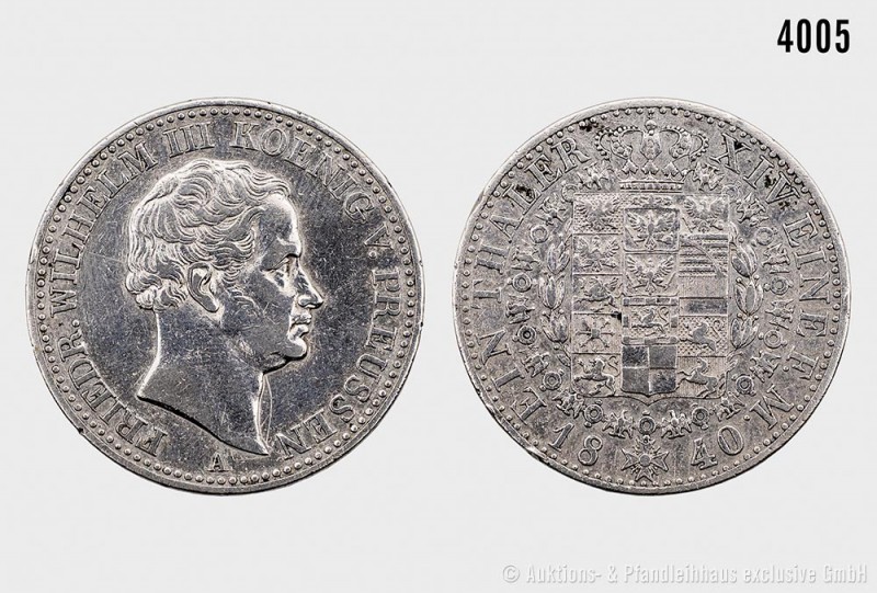 Preußen, Friedrich Wilhelm III. (1797-1840), Taler 1840 A. 22,09 g; 34 mm. AKS 1...
