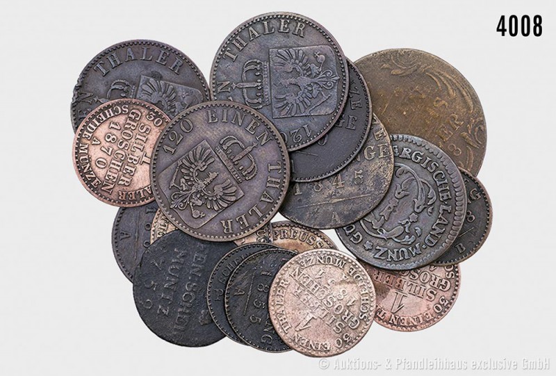 Preußen, Konv. von 17 Kleinmünzen (darunter 1/4 Stüber 1783 Jülich-Berg-Kleve, S...