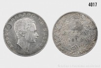 Herzogtum Nassau, Adolph (1839-1866), 1 Gulden 1842. 10,47 g; 30 mm. AKS 65; Jaeger 49. Besserer Jahrgang. Kratzer, fast sehr schön.