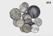 Herzogtum Nassau, Konv. von 17 Münzen, darunter 1/2 Gulden 1844, 3 Kreuzer 1833 und 4 Kreuzer 1751. Unterschiedliche Erhaltungen, überwiegend sehr sch...