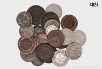Nassau, Konv. von 28 Kleinmünzen (darunter 6 Kreuzer 1833, 1 Kreuzer 1871 und Dickkreuzer), überwiegend sehr schön bis vorzüglich, Fundgrube, bitte be...