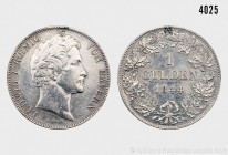 Bayern, Ludwig I. (1825-1848), 1 Gulden 1844. 10,49 g; 30 mm. AKS 78; Jaeger 62. Sehr schön. 900er Silber.