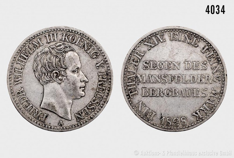 Preußen, Friedrich Wilhelm III. (1797-1840), Ausbeutetaler 1828 A. 22,03 g; 34 m...