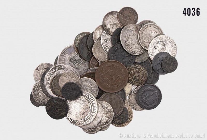 Altdeutschland und Europa, umfangreiches Konv. von Kleinmünzen, darunter: Schles...