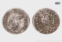Brandenburg-Bayreuth, Markgraf Friedrich (1735-1763), Kreuzer 1751, Bayreuth. Vs. Büste mit Harnisch nach rechts. Rs. Adler nach links. 0,65 g; 16 mm....