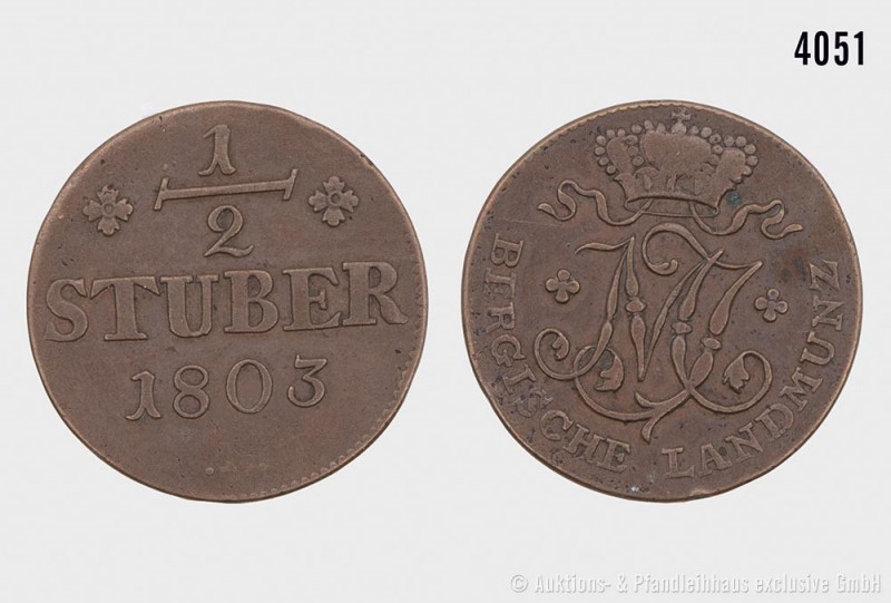 Herzogtum Berg, 1/2 Stüber 1803, unter der Regentschaft Maximilian I. Joseph von...