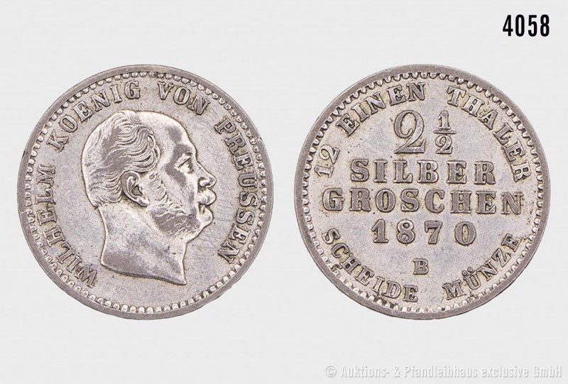 Preußen, Wilhelm I. (1861-1888), 2 1/2 Silbergroschen 1870 B. Vs. WILHELM KOENIG...