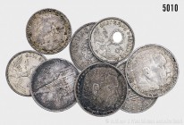 Drittes Reich, Konv. von 8 Silbergedenkmünzen, bestehend aus: 5 Reichsmark 1935 G, Garnisonskirche in Potsdam. AKS 26; Jaeger 357. 5 Reichsmark, Paul ...