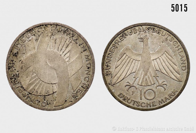 Konv. BRD-Gedenkmünzen: 10 DM 1972 F Olympische Spiele München 625/1000 Silber. ...