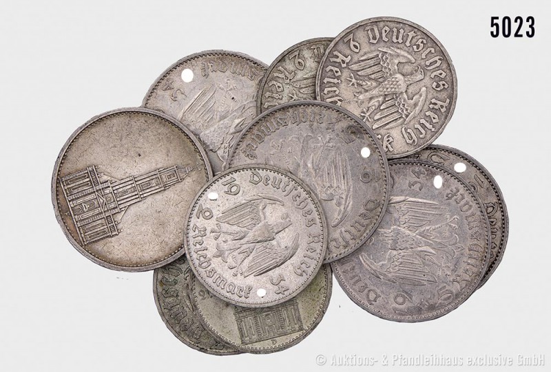 Drittes Reich, umfangreiches Konv. von 23 Silbergedenkmünzen (900er Silber), Gar...