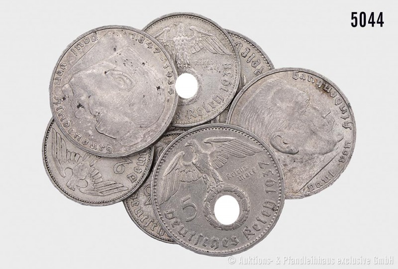 Drittes Reich, umfangreiches Konv. von Silbergedenkmünzen, 2 und 5 Reichsmark (H...