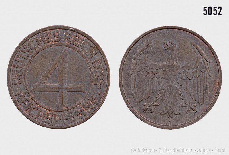 Deutsches Reich (Weimarer Republik), 4 Reichspfennig (sog. Brüning-Pfennig), 193...
