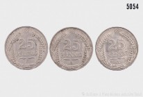 Deutsches Reich, Konv. 25 Pfennig, bestehend aus 25 Pfennig 1909 G. Vs. DEUTSCHES REICH 1909, Reichsadler. Rs. 25 / PFENNIG / G, glatter Rand. 4,10 g;...