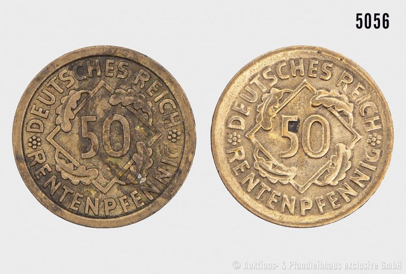 Deutsches Reich (Weimarer Republik), Konv. 50 Rentenpfennig, bestehend aus 50 Re...