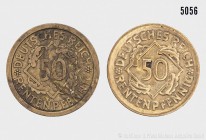 Deutsches Reich (Weimarer Republik), Konv. 50 Rentenpfennig, bestehend aus 50 Rentenpfennig 1923 A. Vs. DEUTSCHES REICH, eine mit vier Eichenblättern ...