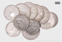 Drittes Reich, umfangreiches Konv. von Silbergedenkmünzen, bestehend aus: 10 x 5 Reichsmark (Hindenburg und Garnisonskirche, 900er Silber) sowie 24 x ...