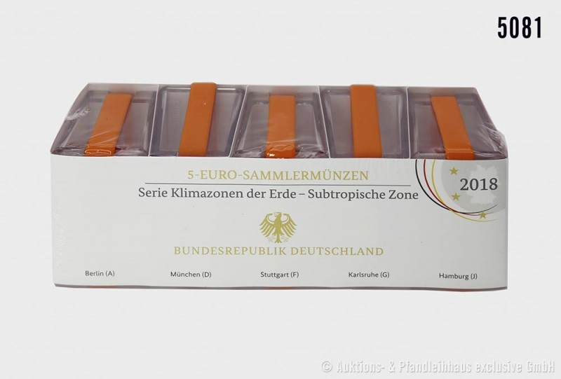 Bundesrepublik Deutschland, 5 Euro Subtropische Zone, Bimetall mit eingefügtem o...