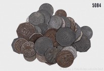 Umfangreiches Konv. von 42 Not- und Kriegsersatzmünzen 1917-1920, bestehend aus: Stadt Aschaffenburg, 10 Pfennig 1917. 1,92 g; 21 mm. Funck 23.2A. Sta...