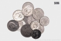 Bayern, Otto (1886-1913), Konv. von 13 Silbermünzen, bestehend aus drei Fünf-Mark-Stücken, sechs 3-Mark-Stücken und vier 2-Mark-Stücken. Unterschiedli...
