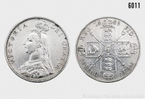 Großbritannien, Victoria (1837-1901), Double Florin 1889. 22,55 g; 36 mm. Schön 130. Kleine Kratzer, sehr schön. 925er Silber.