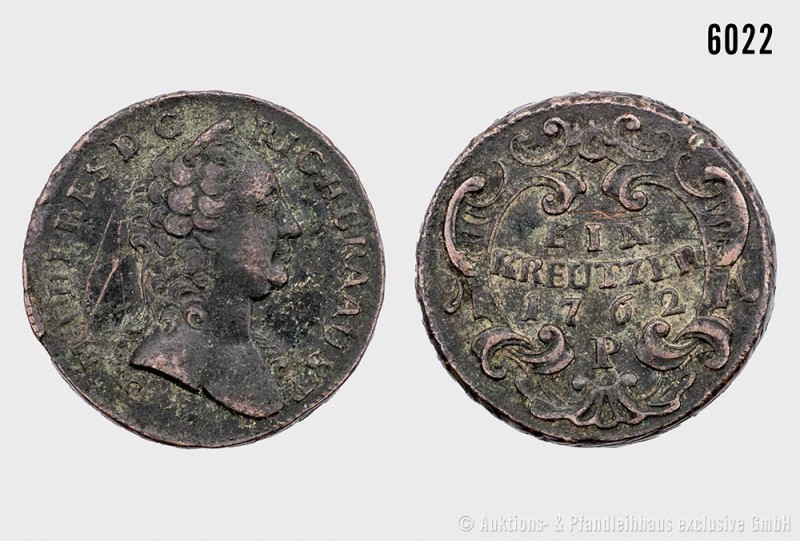 Österreich, Maria Theresia (1740-1780), 1 Kreuzer 1762 P, Prag. 11,66 g; 26 mm. ...