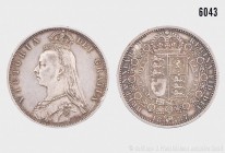 Großbritannien, Victoria (1837-1901), 1/2 Crown 1887. Vs. VICTORIA - DEI GRATIA, gekrönte Porträtbüste nach links. Rs. REGINA FID: DEF: BRITANNIARUM, ...