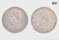 Frankreich, Charles X. (1824-1830), 5 Francs, Paris. Vs. CHARLES X ROI - DE FRANCE, Porträtkopf nach links, unter dem Halsabschnitt MICHAUT. Rs. 5 - F...
