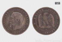 Frankreich, Napoleon III. (1852-1870), Dix (10) Centimes 1853 A. 9,79 g; 30 mm. Kahnt/Schön 94. Kratzer, sehr schön.