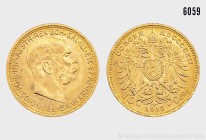 Österreich, 10 Kronen 1912, amtliche Nachprägung, 900er Gold. 3,38 g; 19 mm. Schön 22. Stempelglanz.